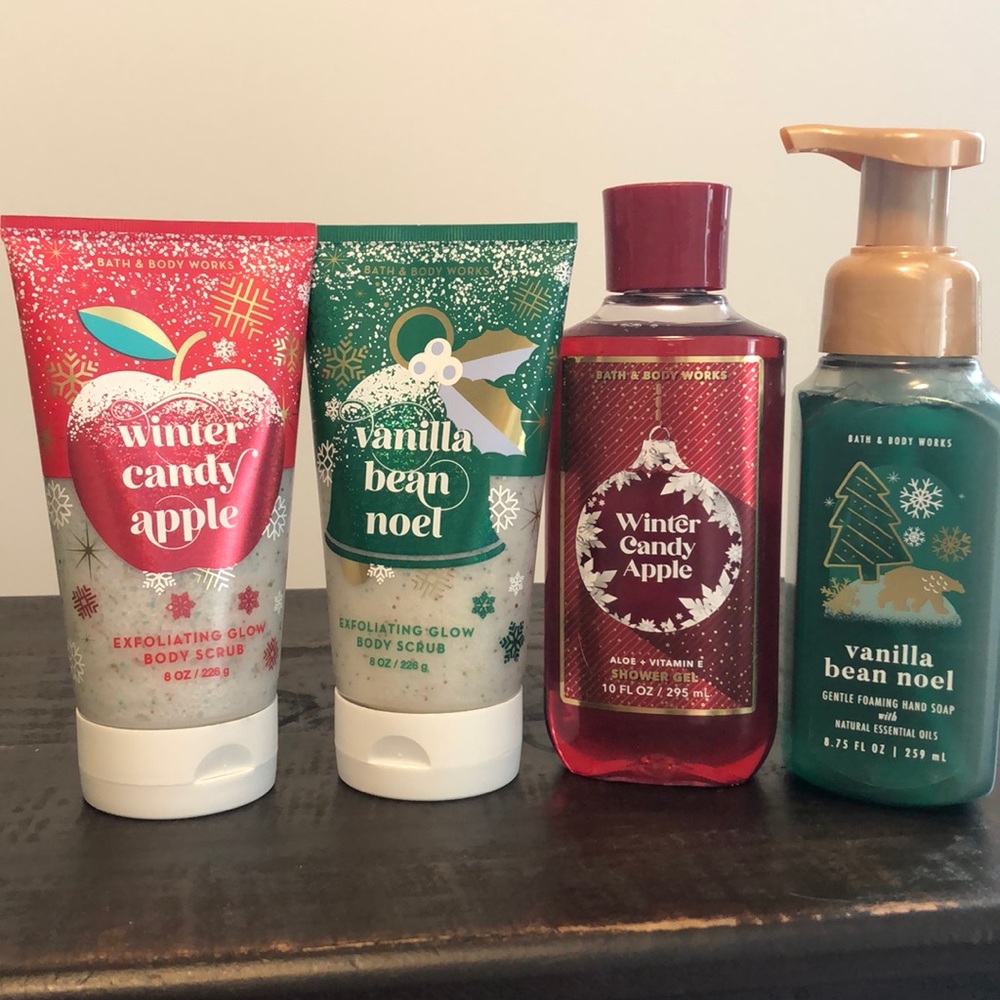 Bath & Body Works Seasonal Scrub Shower Gel Hand Soap Candy Apple Vanilla NEW!!